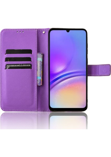 Samsung Galaxy A05 4g Kasa Deri Stand Elmas Doku Koruyucu Telefon Kapağı (Yurt Dışından)