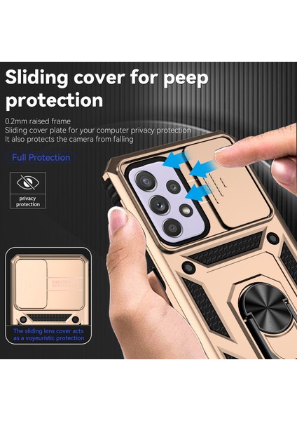 Samsung Galaxy A33 5g Kasa Slayt Kamera Kapağı Pc + Tpu Telefon Kapağı Ring Kickstand (Yurt Dışından) indirimleri