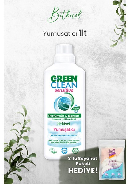 U Green Clean Sensitive Kokusuz Yumuşatıcı 1 Lt