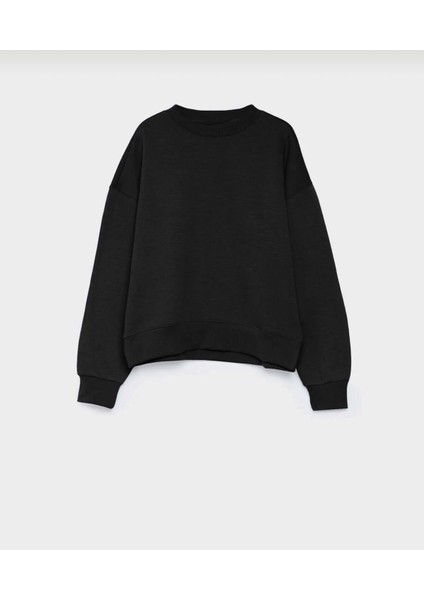 Challis Tasarım Kadın Bisiklet Yaka Içi Polarlı Sweatshirt