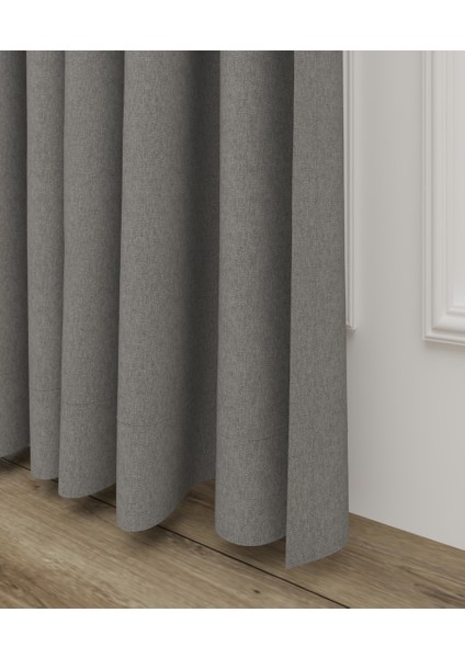 Enza Lüx Keten Blackout Karartma Güneşlik Perde Yüksek Kaliteli Düz Pilesiz - Gri fiyatları