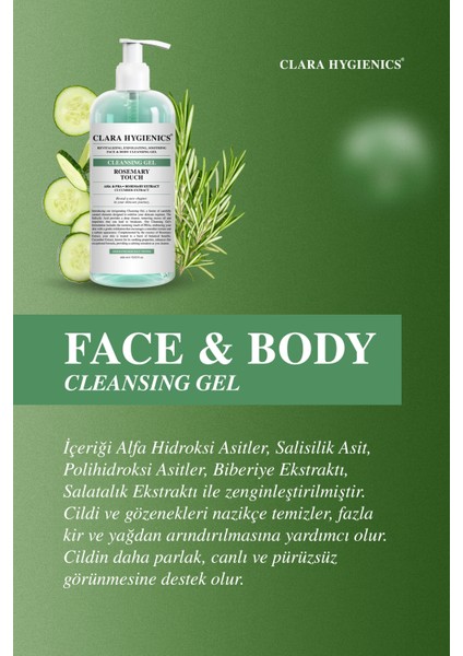 Hygienics Rosemary Touch Cilt Tonu Eşitleyici Ölü Hücre Temizleyici Vegan Yüz ve Vücut Temizleme Jeli 400ml fırsatları