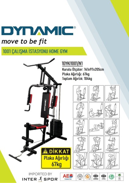 1001 Çalışma İstasyonu (Siyah Renk) – 67kg Plaka Ağırlıklı