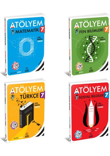 7.Sınıf 4'Lü Atölyem Seti(Türkçe-Matematik-Fen-Sosyal)