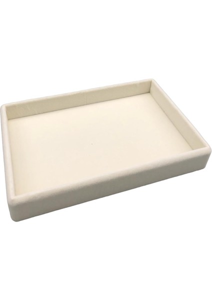 Yerli Üretim Küçük Boy Süet Kumaş Krem Renk 22/14 cm Servis Tablası fiyatları