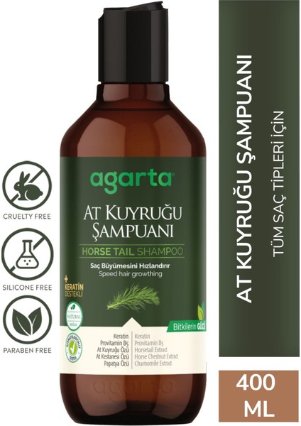 AGARTA At Kuyruğu Bitkisi Özlü Keratin İçeren Bakım Şampuanı