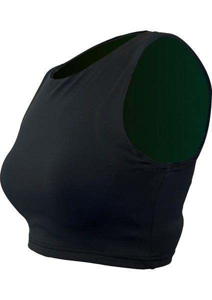 Halter Yaka Siyah Crop Top modelleri