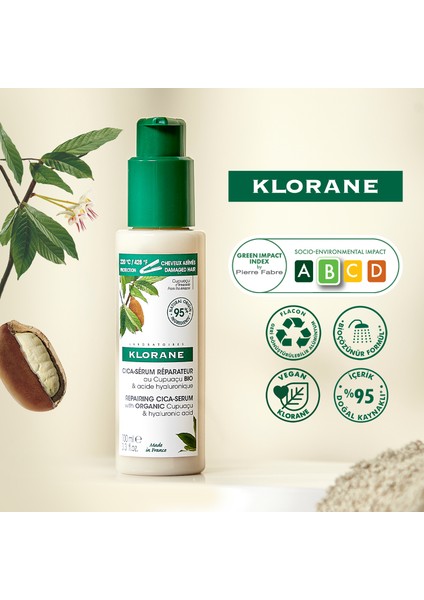 Organik Cupuaçu Özü ve Hyalunorik Asit Içeren Saç Onarıcı Cica Serum 100 ml