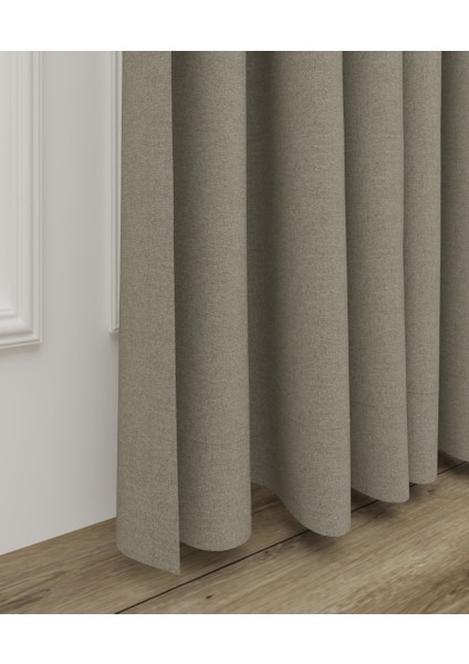 Enza Lüx Keten Blackout Karartma Güneşlik Perde Yüksek Kaliteli Düz Pilesiz - Vizon fiyatları