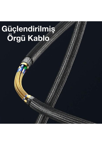 Hc Series 1mt 60W Type-C To Type-C Süper Hızlı Şarj ve Data Kablosu, Akım ve Isı Korumalı Halat Kopmaz Kablo