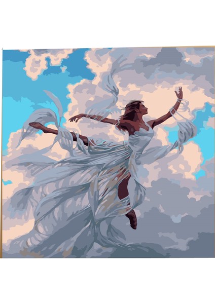 Sayılarla Boyama Seti 30X40 Fırça Boya Dahil Melek Kız