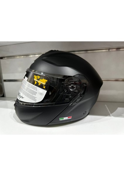 Kask SW-917 Çene Açılır Güneş Gözlüklü Mat Siyah