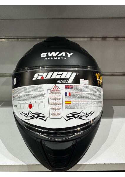 Kask SW-917 Çene Açılır Güneş Gözlüklü Mat Siyah