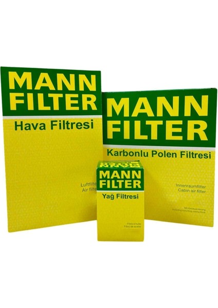Mann Fılter Uzmanparça Volvo S40 1.6 Benzinli Mann Filtre Bakım Seti 2008-2011 | Hava+Yağ+Karbonlu Polen