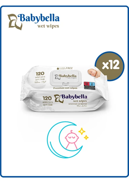 Babybella Baby Islak Mendil 120 Yaprak 12'li Set