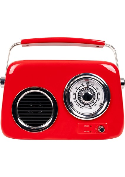 FB-R302-RD Kırmızı Retro Radyo ve Bluetooth Hoparlör