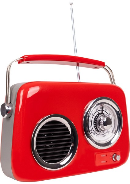 FB-R302-RD Kırmızı Retro Radyo ve Bluetooth Hoparlör