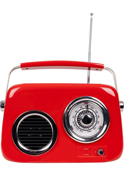 FB-R302-RD Kırmızı Retro Radyo ve Bluetooth Hoparlör