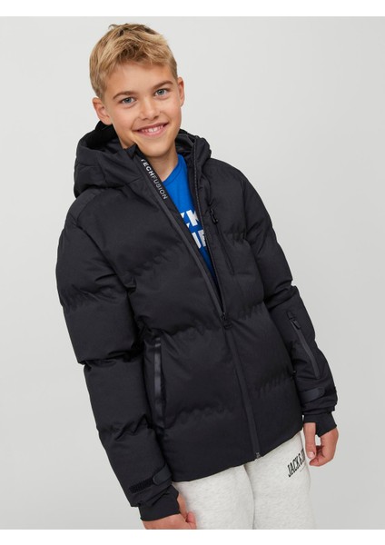 Jack & Jones Rüzgara Dayanikli Logo Baskili Puffer Mont - Çocuk