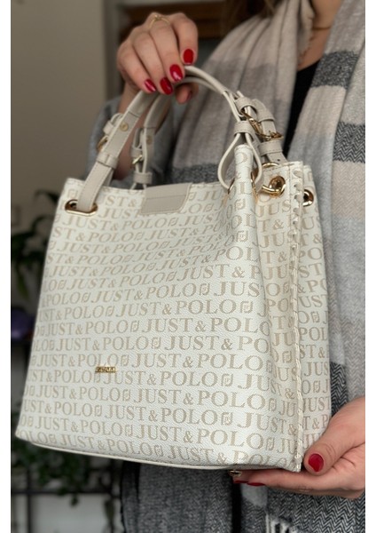 4 Bölmeli Büyük Boy Örgülü Model Ayarlanabilir Askılı Kadin Omuz Cantasi 2180 Krem modelleri