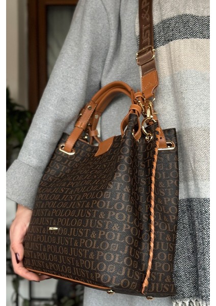 4 Bölmeli Büyük Boy Örgülü Model Ayarlanabilir Askılı Kadin Omuz Cantasi 2180 Kahvetaba Kombin fırsatları