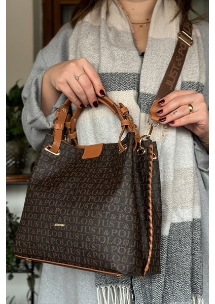 4 Bölmeli Büyük Boy Örgülü Model Ayarlanabilir Askılı Kadin Omuz Cantasi 2180 Kahvetaba Kombin indirimleri