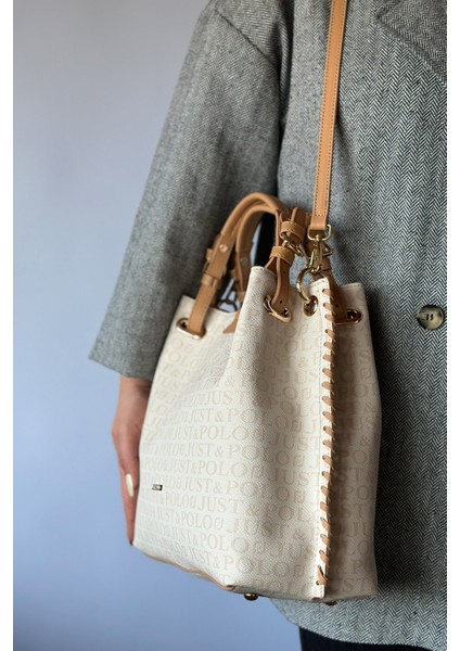 4 Bölmeli Büyük Boy Örgülü Model Ayarlanabilir Askılı Kadin Omuz Cantasi 2180 Krem 2 fiyatları