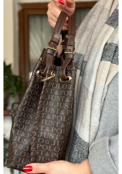 4 Bölmeli Büyük Boy Örgülü Model Ayarlanabilir Askılı Kadin Omuz Cantasi 2180 Kahverengi Kombin fırsatları