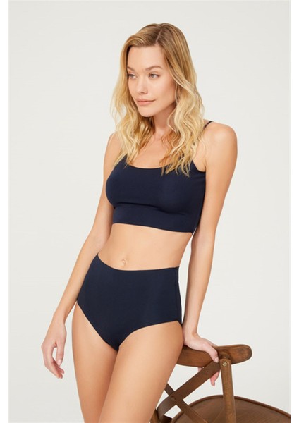 Yüksek Bel Basic Lazer Kesim Bikini Külot 3'lü Paket - 3
