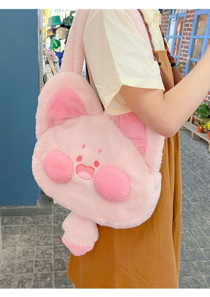 Büyük Kapasiteli Peluş Omuz Çantası, Çok Yönlü ve Sevimli, Portatif Seyahat Depolama Çantası Kızlar Için (Yurt Dışından) fiyatları