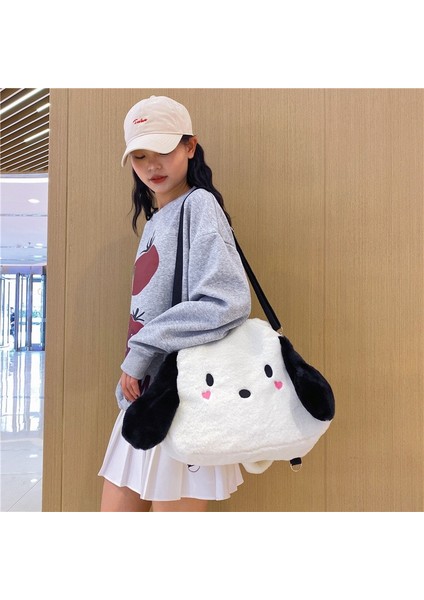 Yumuşak Sevimli Pacha Köpek Öğrencisi Basit Çanta Omuz Crossbody Bag Üç Amaçlı Büyük Kapasite (Yurt Dışından)