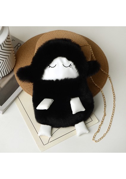 Kadınlar Için Sevimli Peluş Çanta, Sonbahar ve Kış Stili, Sevimli Çizgi Film Tüylü Omuz Crossbody Çanta (Yurt Dışından)