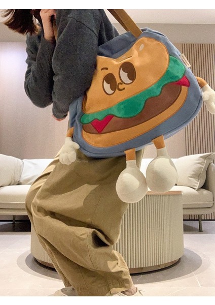 Büyük Hamburger Sevimli Omuz Çantası Tek Omuzlu Crossbody Tuval Çantası Sevimli Duoduo Serisi Çantalar (Yurt Dışından) fiyatları