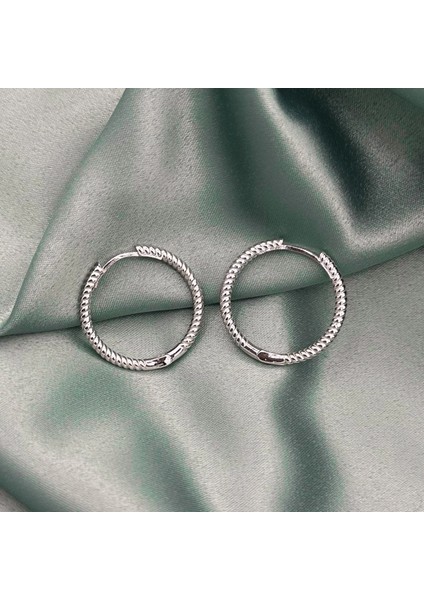 Düğüm Burgu Rhodium Kaplama Kadın Gümüş Küpe