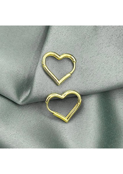 Kalp Çemberi Altın Kaplama Kadın Gümüş Küpe modelleri
