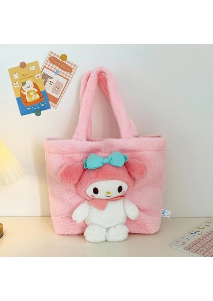 Sevimli Peluş Melody Kuromi Satchel ve Omuz Çantası (Yurt Dışından)