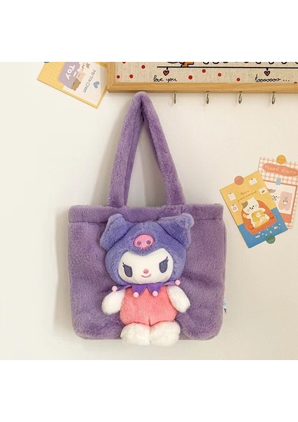 Sevimli Peluş Melody Kuromi Satchel ve Omuz Çantası (Yurt Dışından)