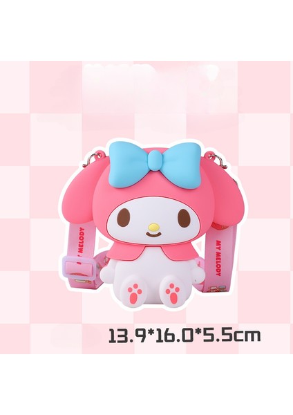Sanrio Oturan Melodi Küçük Para Çantası Sevimli Çocuk Silikon Crossbody Çanta (Yurt Dışından)