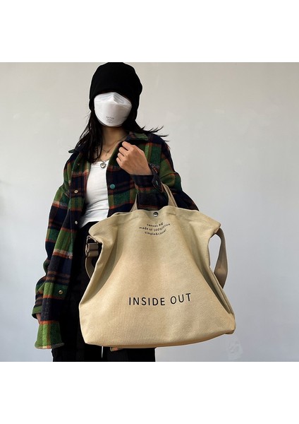 Kadınlar Için Büyük Tuval Çantası, Retro Tembel Stil Gündelik Crossbody Çanta, Büyük Kapasiteli Çanta Çantası (Yurt Dışından)