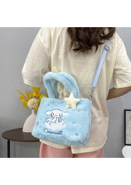 Sevimli Çizgi Film Çanta Sanrio Çanta Kuromi Tarçın Köpek Omuz Crossbody Çanta Peluş Oyuncak (Yurt Dışından)