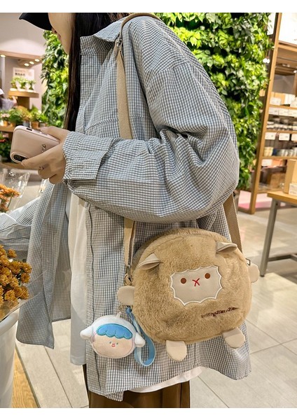 Kuzu Sonbahar ve Kış Karikatür Peluş Peluş Bayanlar Crossbody Bag Öğrenci Omuz Çantası Tatlı Lady Çok Yönlü Crossbody Çanta (Yurt Dışından) fiyatları