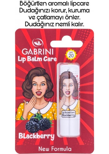 Lip Balm Care Blackberry - Dudak Koruyucu ve Nemlendirici Böğürtlen Aromalı