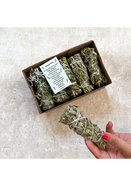 Organik Adaçayı Tütsü 5 Adet (Natural White Sage Incense, Aura Cleansing, Enerji ve Arınma Seti)