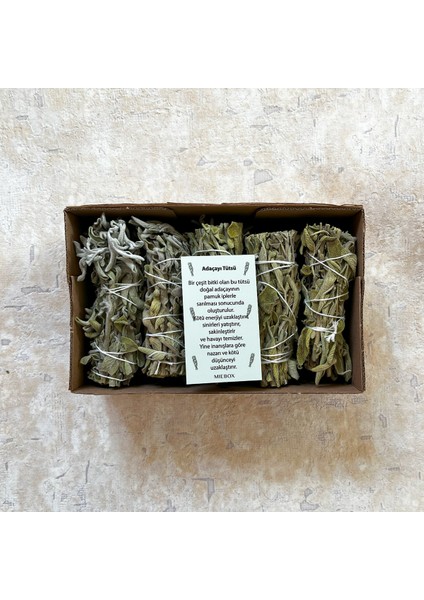 Organik Adaçayı Tütsü 5 Adet (Natural White Sage Incense, Aura Cleansing, Enerji ve Arınma Seti)