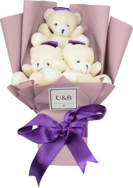 Mini Mor Ayıcık Buketi