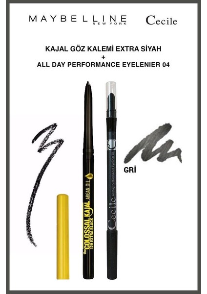 Maybelline Argan Yağı Içeren Göz Kalemi Cecile All Day 04 Etkili Bakışlar Makyaj Seti