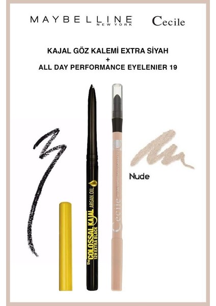 Maybelline Argan Yağı Içeren Göz Kalemi Cecile All Day 19 Makyaj Seti
