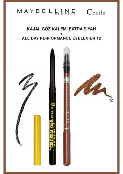 Maybelline Argan Yağı Içeren Göz Kalemi Cecile All Day 12 Etkili Bakışlar Makyaj Seti