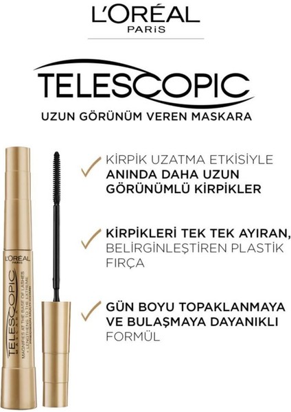 Maybelline New York Maybelline Argan Yağı Içeren Göz Kalemi Telescopic Maskara Göz Makyaj Seti