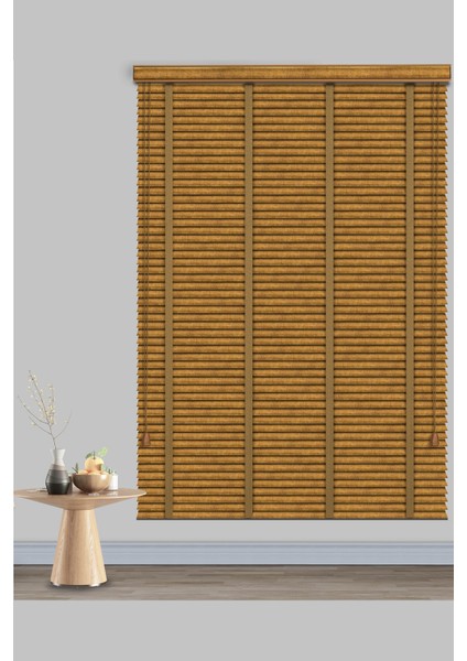 BL103-50 Sarı Antik Desen Blackout Polywood Jaluzi